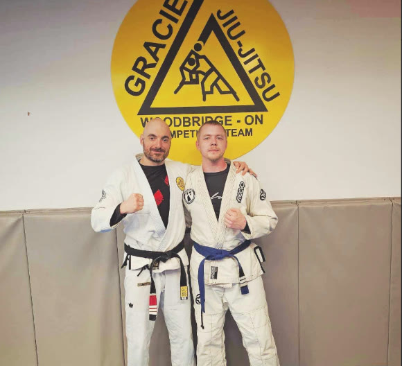 Brandon Colvin in his gi at Gracie Jiu-Jitsu Woodbridge, Ontario